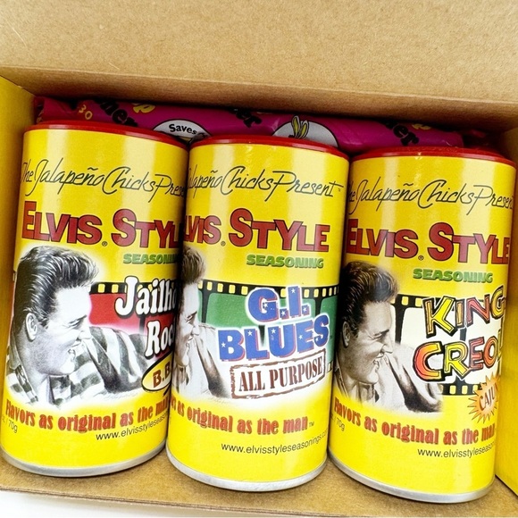 Rare! Collector Box Of 3 Elvis Style BBQ Seasoning New in Box - Picture 10 of 11
